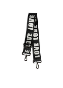 "LOVE" BLACK + SILVER HANDBAG STRAP
