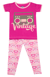 Kickee Pants:Lotus Cassette Short Sleeve Pajama Set