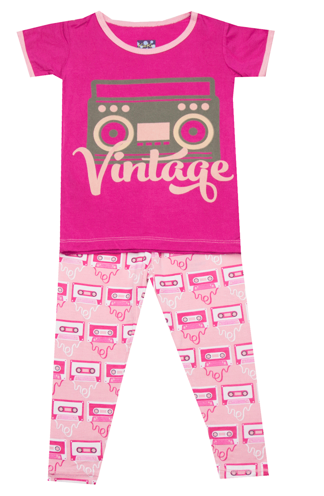 Kickee Pants:Lotus Cassette Short Sleeve Pajama Set