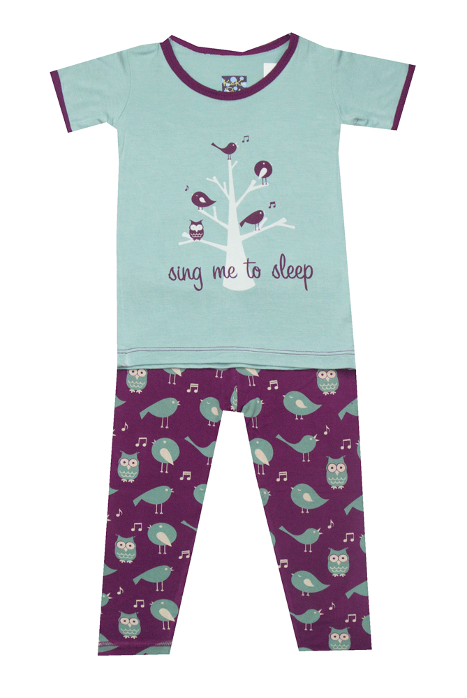 Kickee Pants Melody Singing Bird Short Sleeve Pajama Set