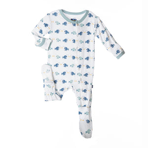 Kickee Pants Natural Angler Fish Print Long Sleeve Footie Pajamas