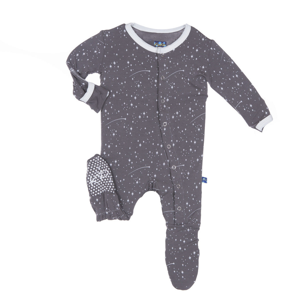 Kickee Pants Rain Shooting Stars Long Sleeve Footie Pajama Set