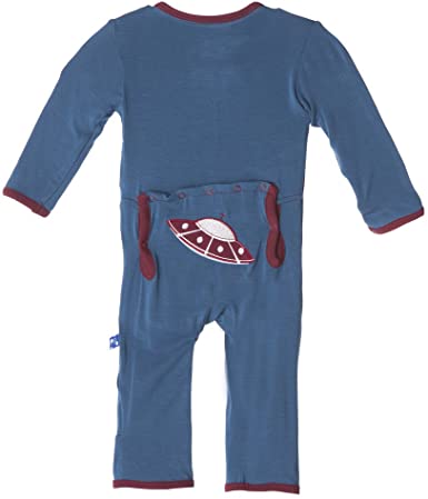Kickee Pants Twilight Space Long Sleeve Appliqué Coverall Pajamas