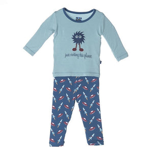 Kickee Pants Twilight Space Travel, Two Piece, Long Sleeve Pajama Set