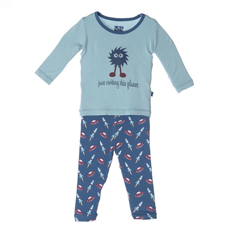 Kickee Pants Twilight Space Travel, Two Piece, Long Sleeve Pajama Set