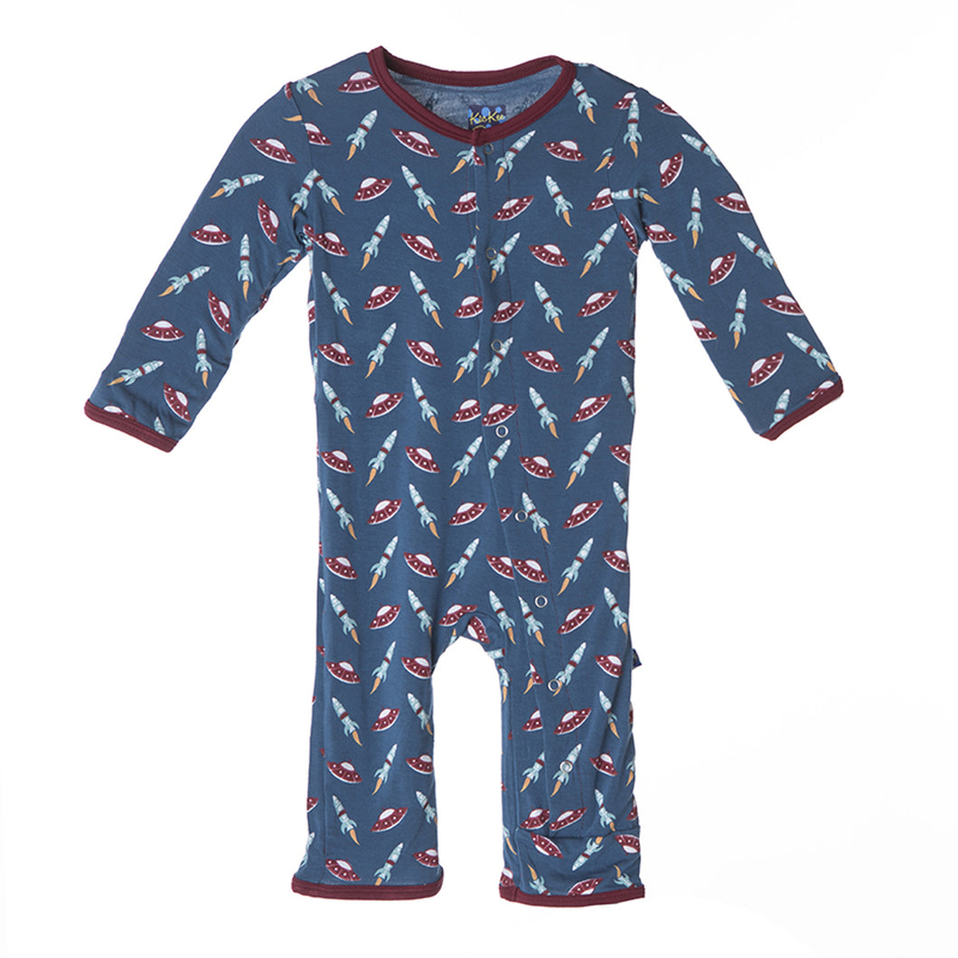 Kickee Pants Twilight Space Print Long Sleeve Coverall