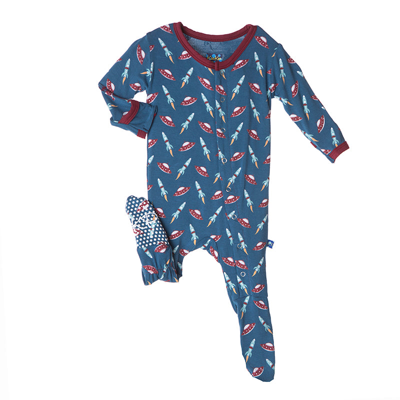 Kickee Pants Twilight Space Print Long Sleeve Footie Pajama