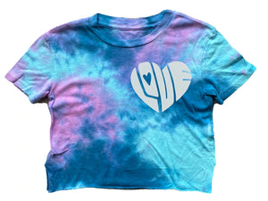 LOVE TIE DYE NOT QUITE CROP TEE