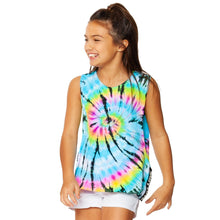 Load image into Gallery viewer, TIE DYE TOP WITH LOVE SIDE TRIM (ONE SIZE 7-14)
