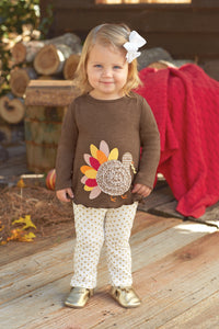 Mud Pie|Thanksgiving Holiday Turkey Tunic Two Piece Set