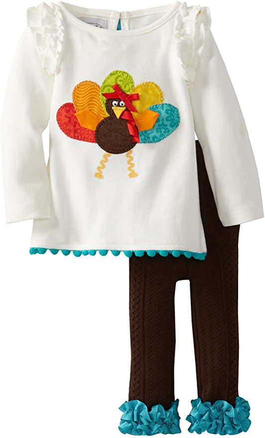 Thanksgiving Holiday Two Piece Tunic with Turkey and Leggings