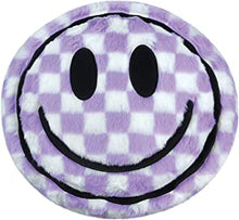 Load image into Gallery viewer, JUMBO SMILEY FACE CHECKER FURRY PLUSH PILLOW
