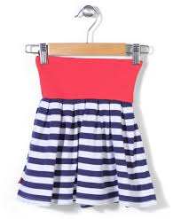 Primary Navy and White Stripe Skirt
