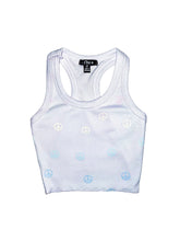 Load image into Gallery viewer, WHITE TANK WITH PASTEL PEACE SIGNS
