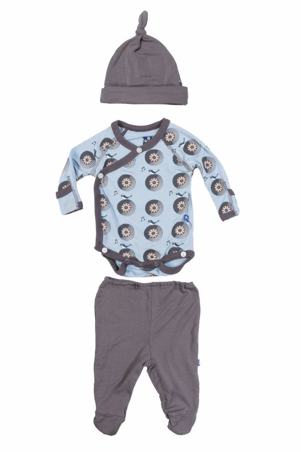 Pond Record Birds Newborn Kimono Gift Set